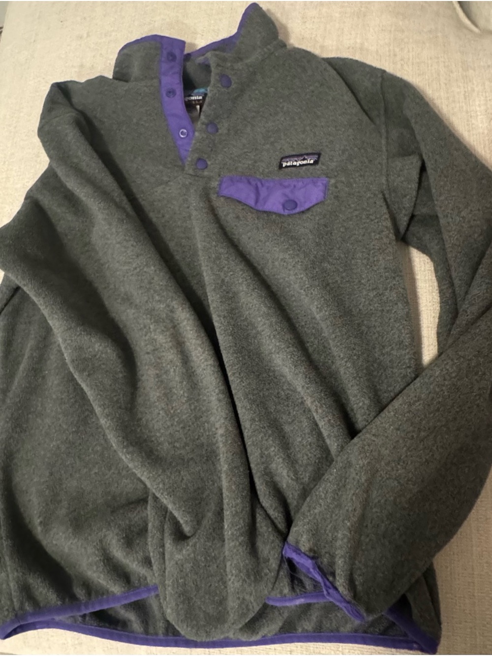 Patagonia synchilla purple and grey size medium!